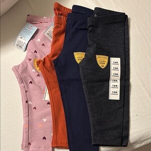 Cat & Jack Kids Leggings - Heart Print, Orange, Navy, Black
